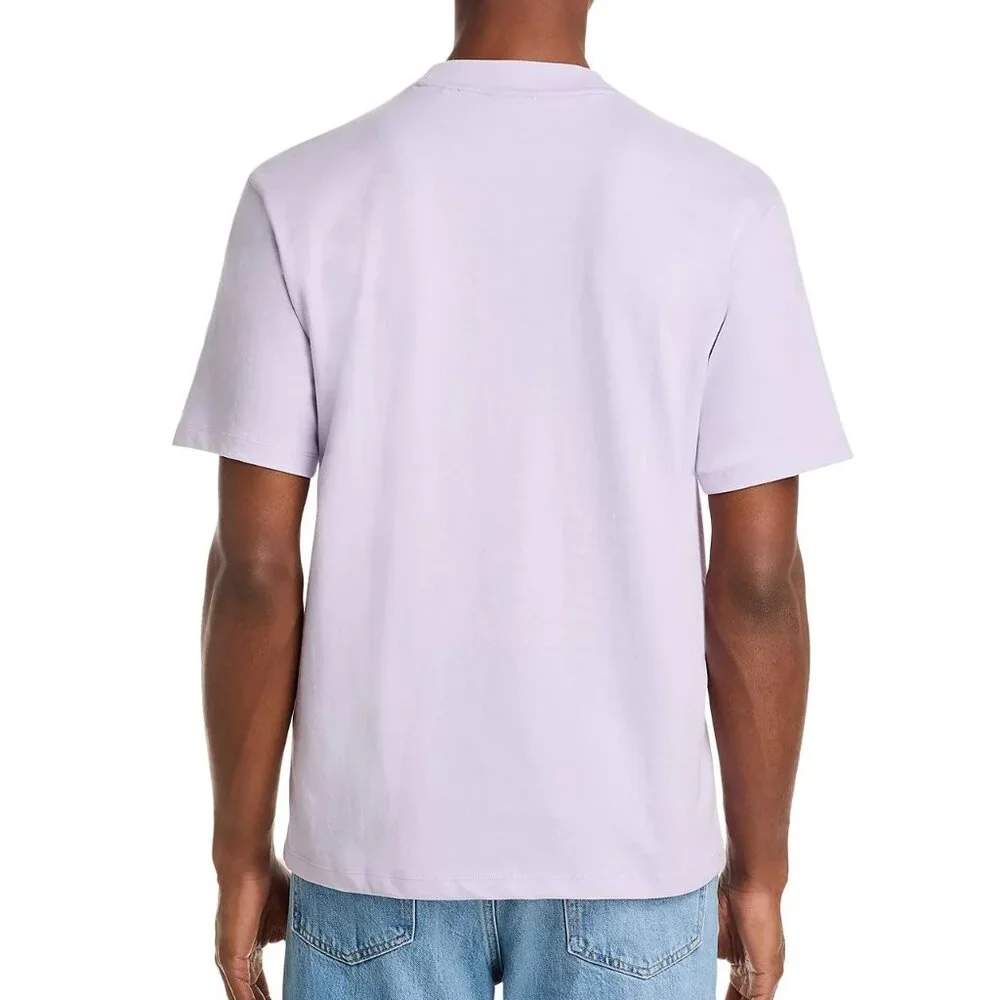Hugo Boss Men's HUGO Dapolino Logo SS Crew T-Shirt Cotton Jersey Solid Lavender - Picture 3 of 5
